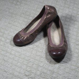 Vionic Allora Size 7.5 Brown Elatic Opening Ballet Flats
